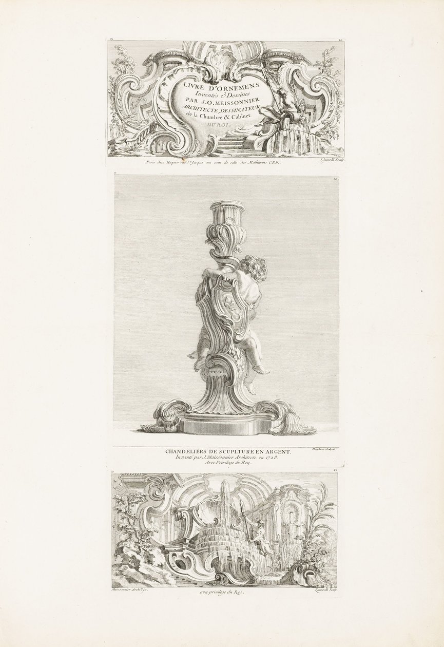 Livres DOrnemens Inventés und Dessines par J.A. Meissonnier Architecte, Dessinateur de la Chambre und C... von Juste Aurèle Meissonnier