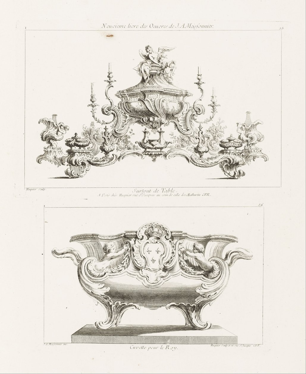 Neuntes Buch der Werke von J.A. Meissonnier, vor allem Tischdekorationen von Juste Aurèle Meissonnier