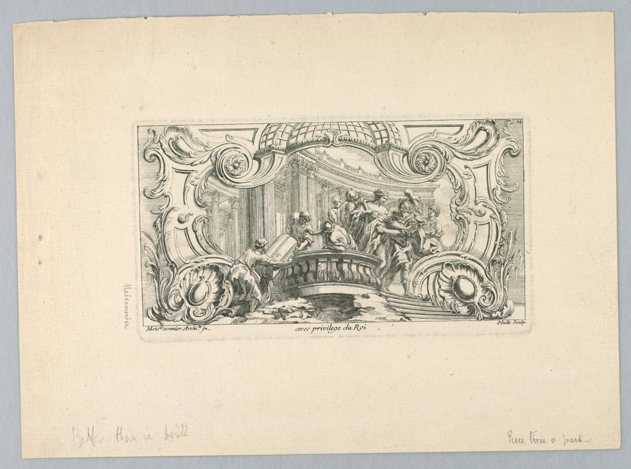Ornament mit Figuren von Juste Aurèle Meissonnier