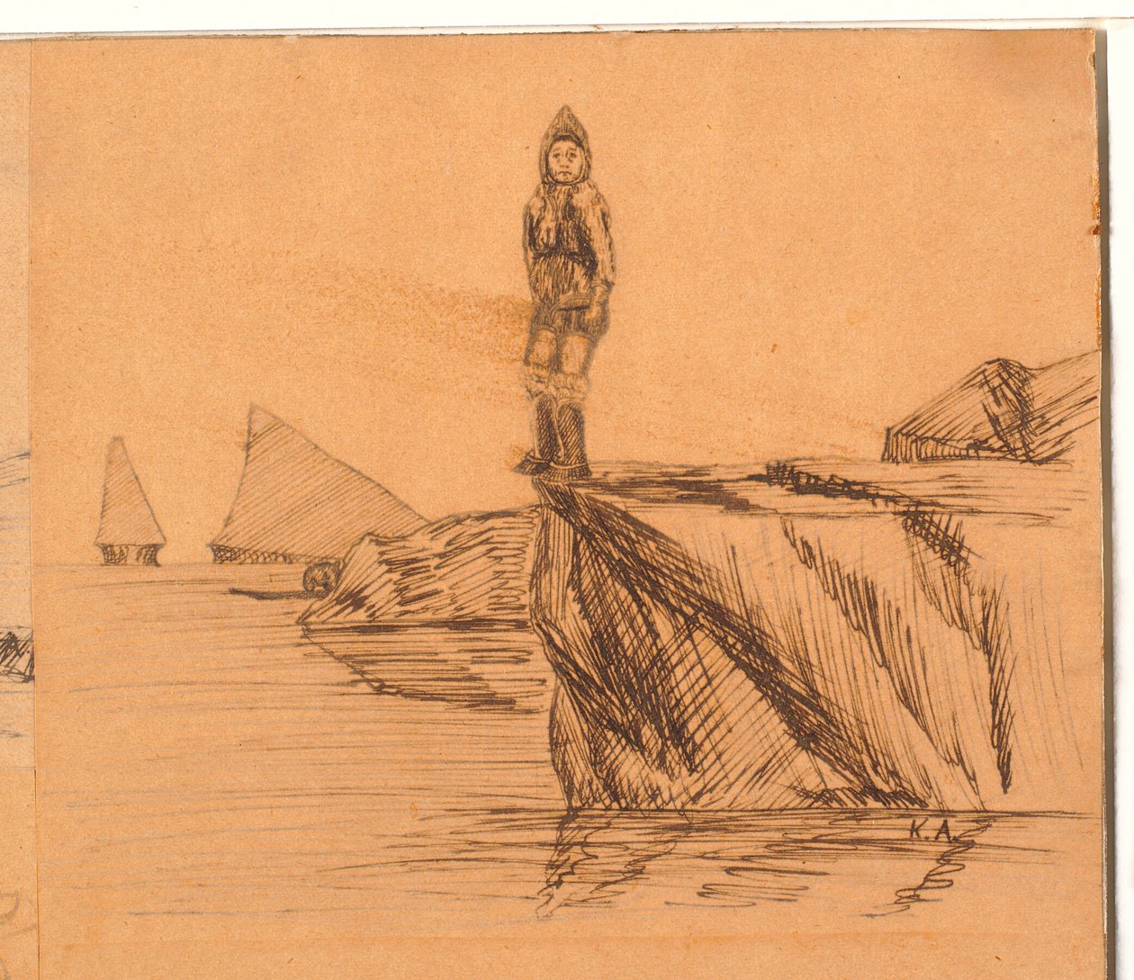 Frau auf einem Felsen von Kaarale Andreassen