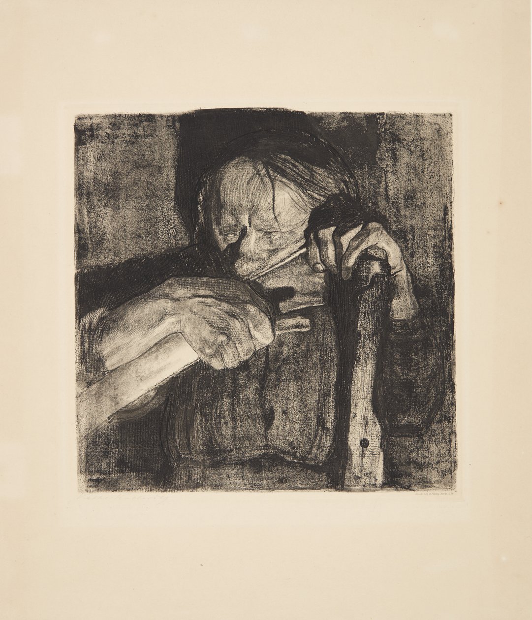 Beim Dengeln von Käthe Kollwitz