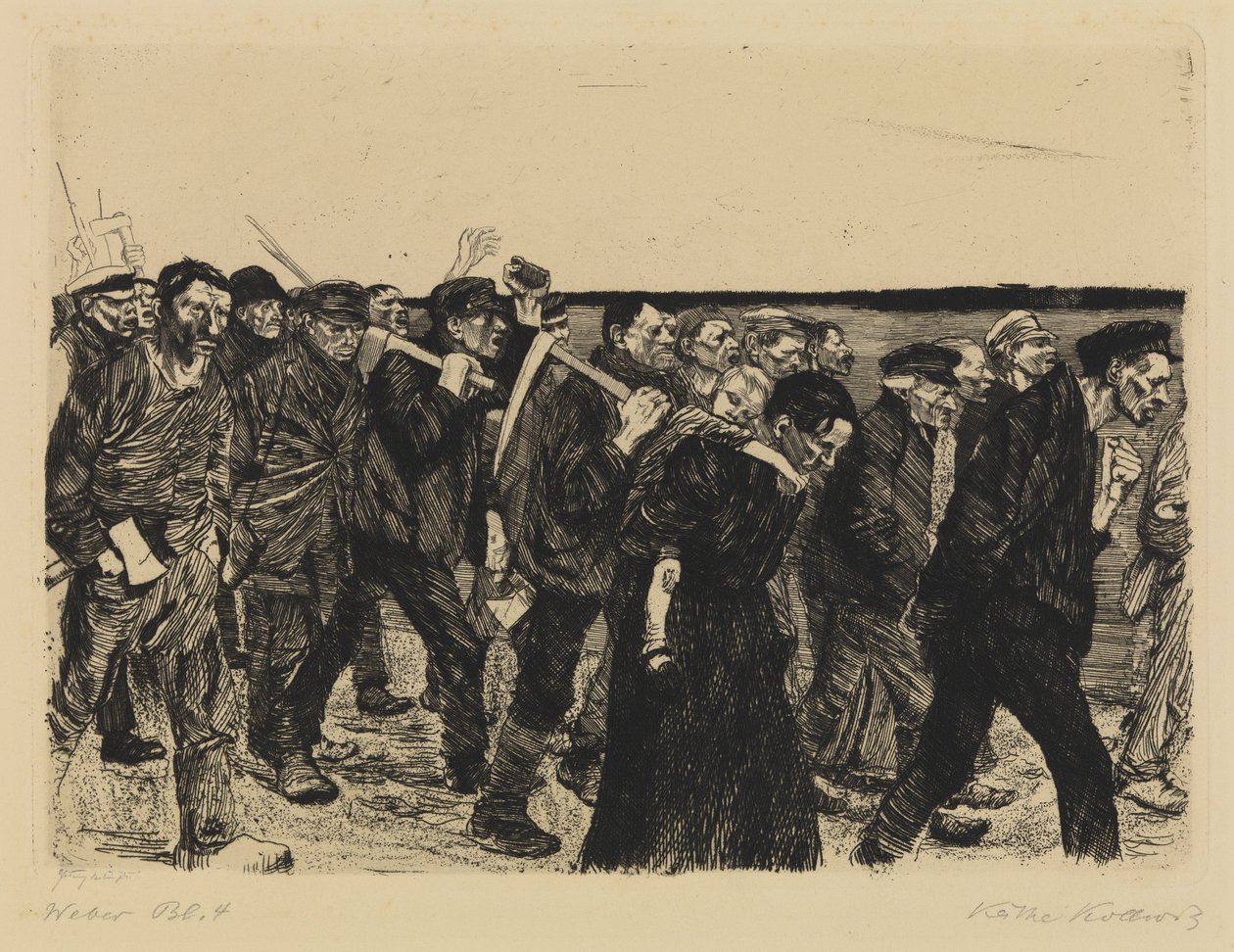 Ein Weberaufstand - Weberzug von Käthe Kollwitz