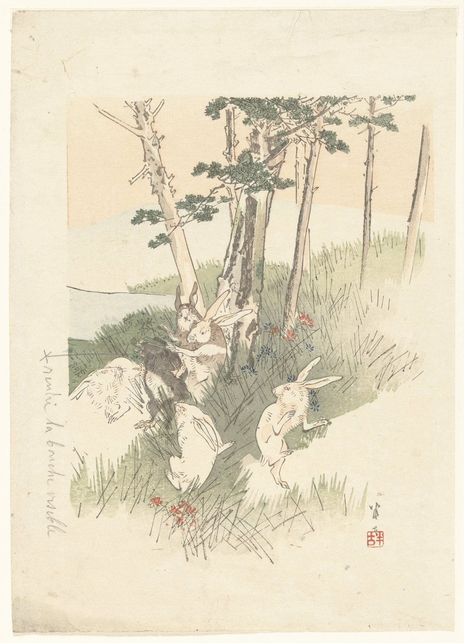 Kaninchen und ein Maulwurf von Kajita Hanko