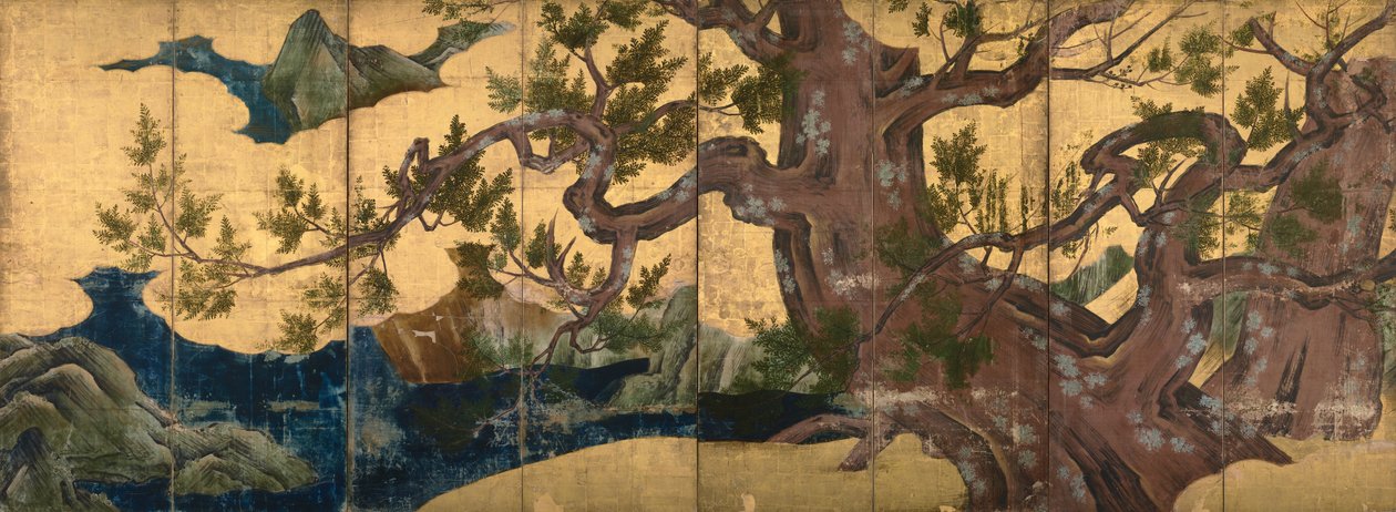 Zypressen von Kano Eitoku