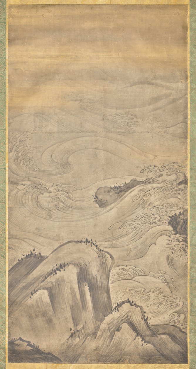 Felsen und Wellen von Kano Motonobu
