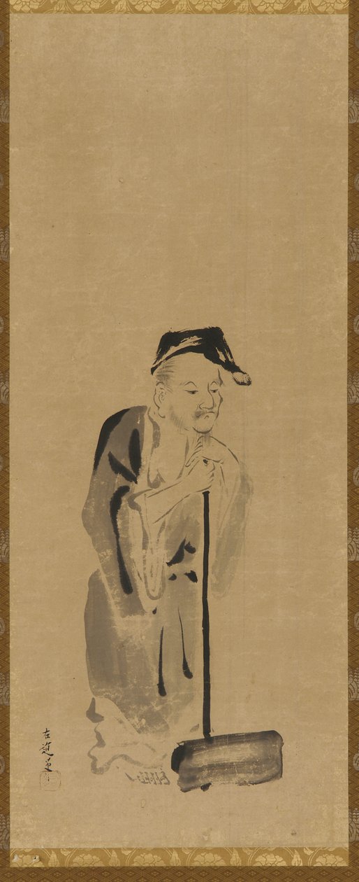 Shide Jittoku, Edo-Periode, frühes 17. Jahrhundert von Kano Sadanobu