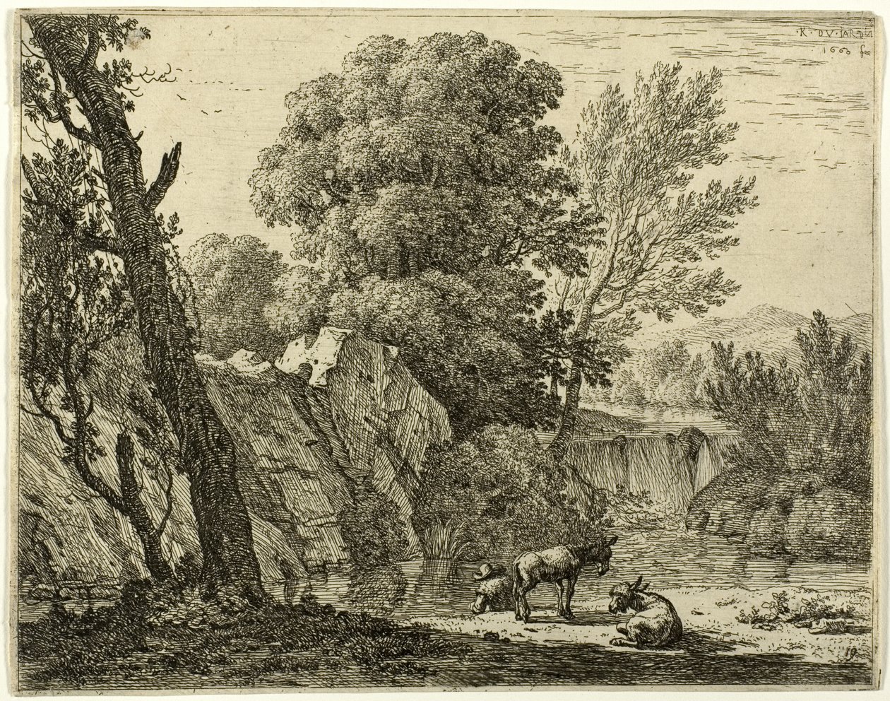 Der Packer mit zwei Eseln von Karel Dujardin