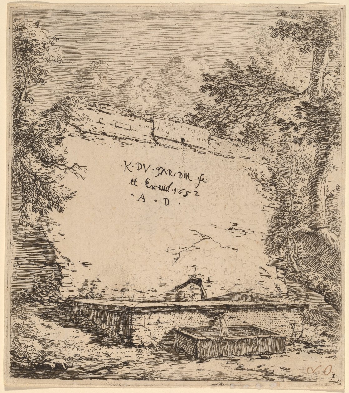 Titelseite mit Brunnen von Karel Dujardin