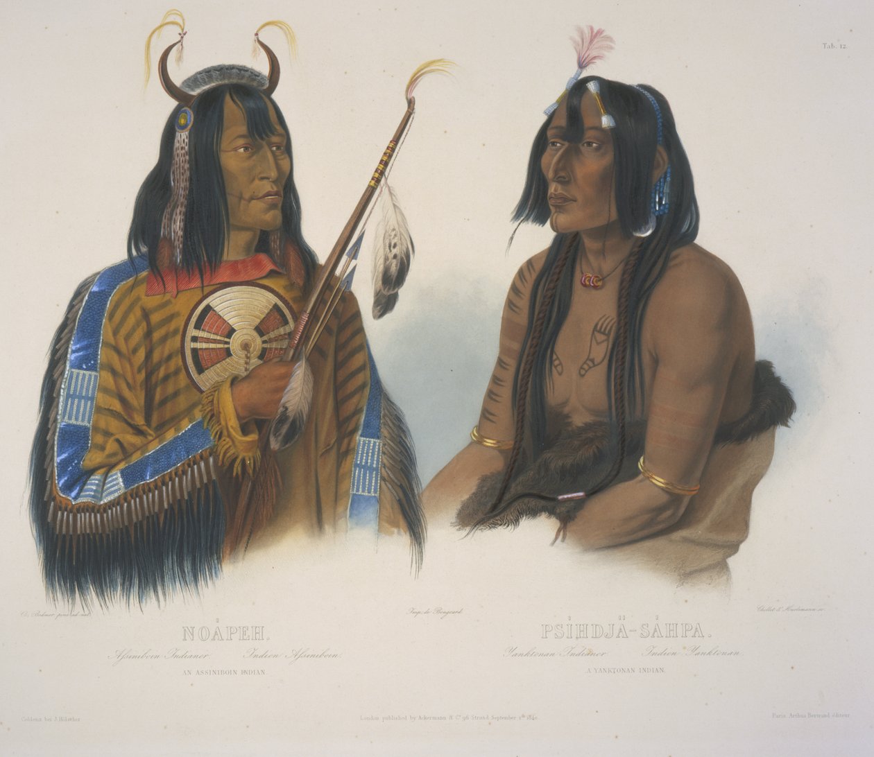 Ein Assiniboin-Indianer und ein Yanktonan-Indianer von Karl Bodmer