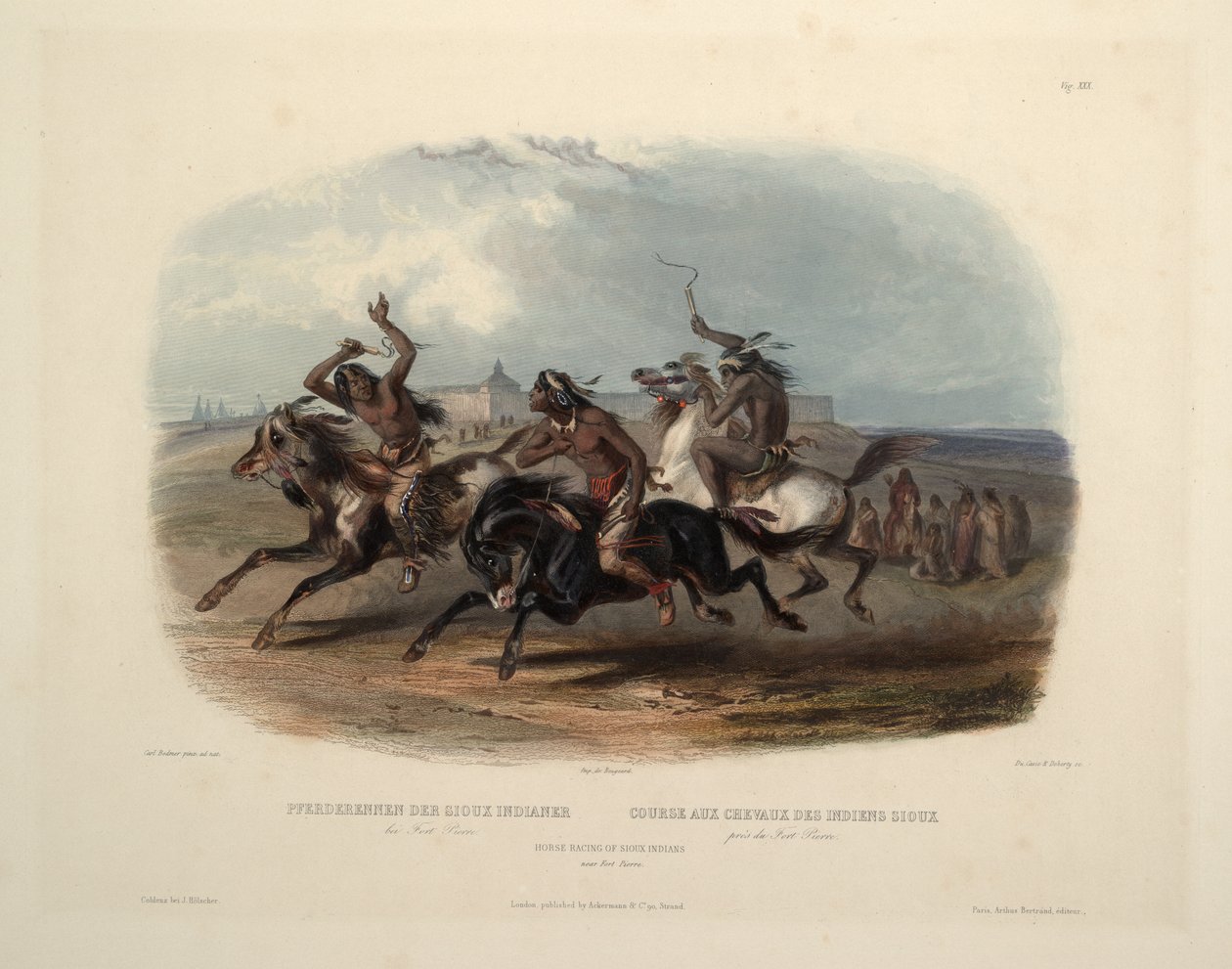 Pferderennen der Sioux-Indianer von Karl Bodmer