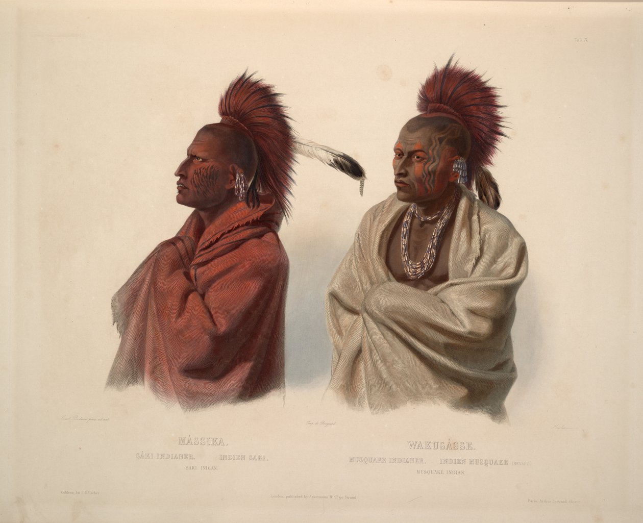 Saki-Indianer und Musquake-Indianer von Karl Bodmer