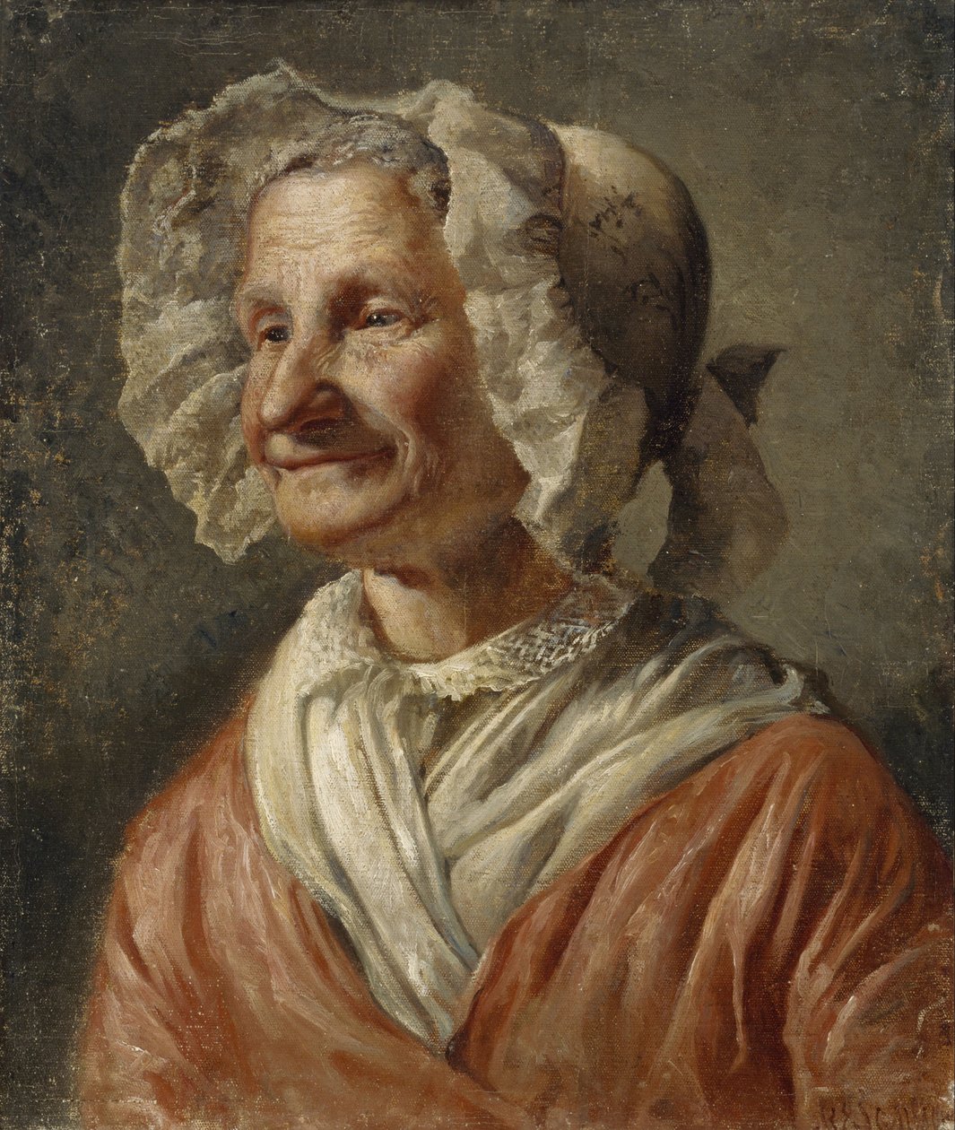 Alte Frau mit weißer Haube von Eugène Jansson