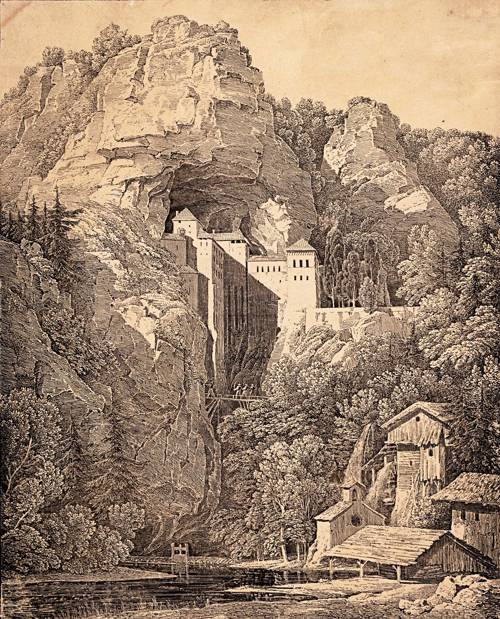 Das Schloss Predjama in Crein XII Stund von Karl Friedrich Schinkel