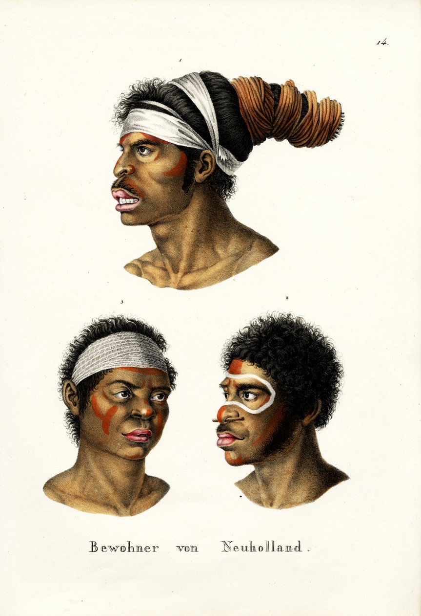 Ureinwohner Australiens, 1824 von Karl Joseph Brodtmann