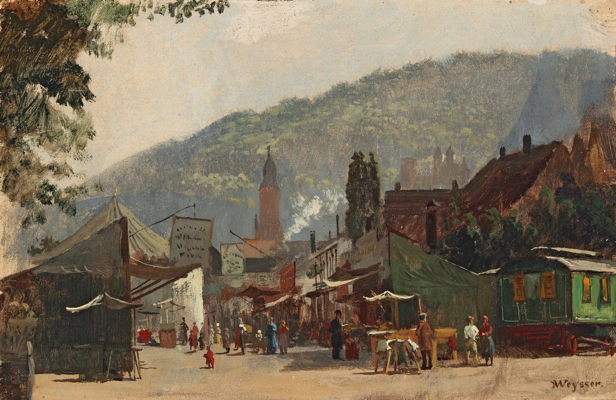 Herbstmesse auf dem Jubiläumsplatz in Heidelberg von Karl Weysser