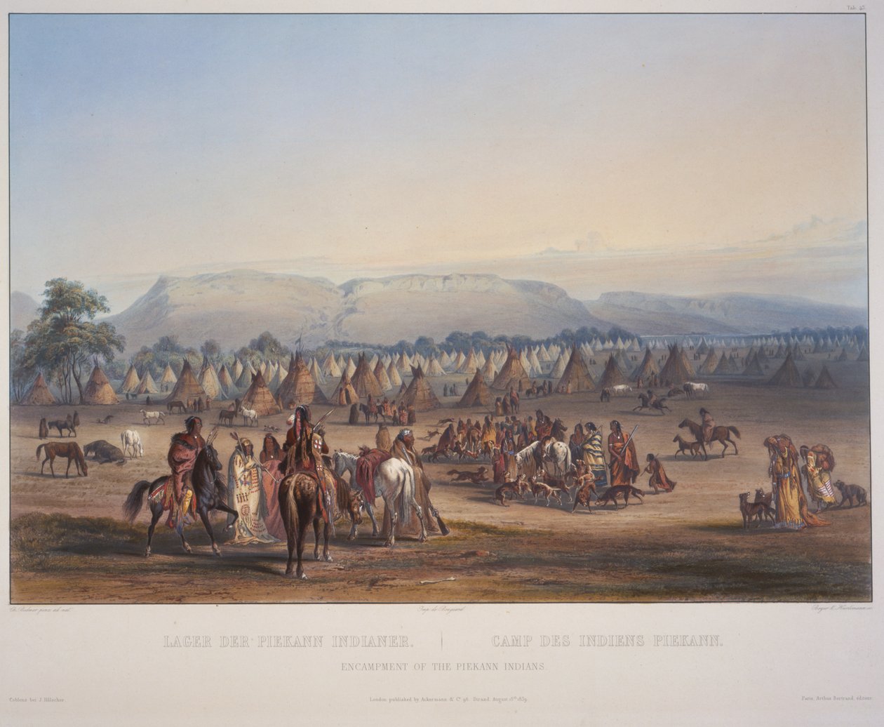 Lager der Peikann-Indianer von Karl Bodmer