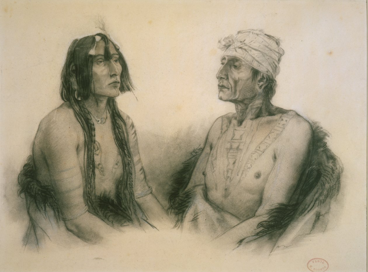 Psihdja-S?hpa und Tuk?n-H?ton, Yankton-Männer von Karl Bodmer