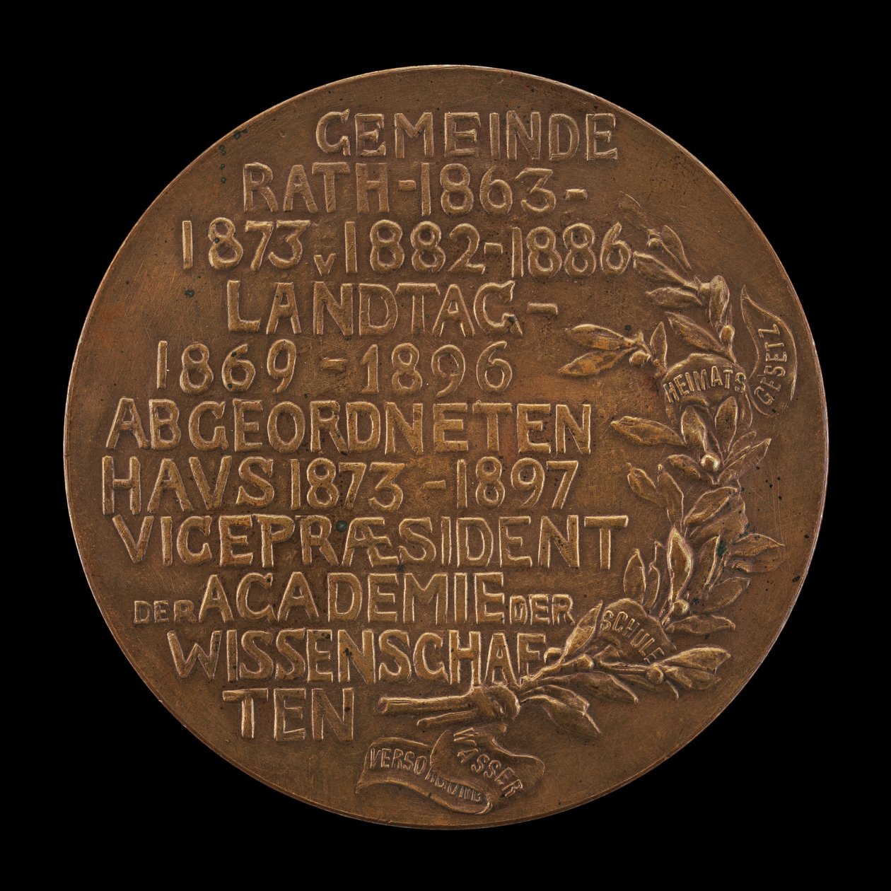 Inschrift [Rückseite], 1897 von Karl Gindra