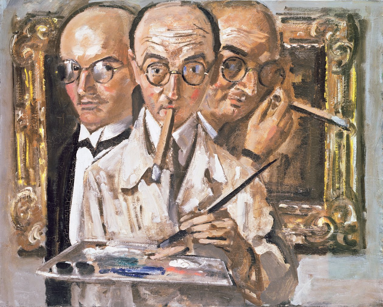 Dreigesichtiges Selbstporträt von Karl Leyhausen