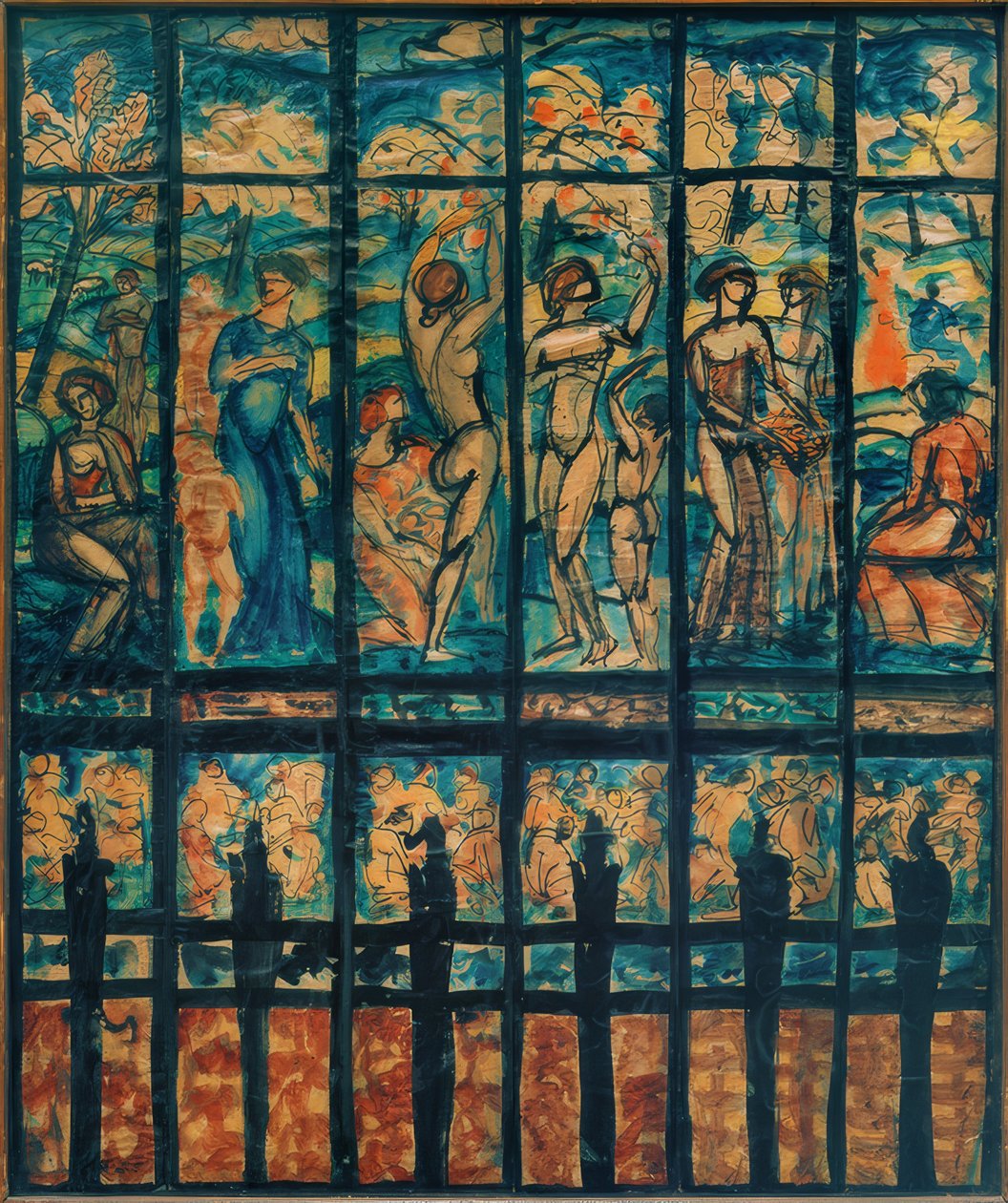 Entwurf für Glasfenster von Karoly Kernstok
