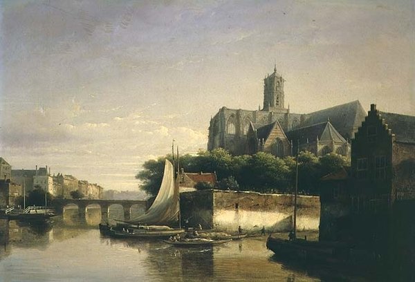 Eine Stadt an einem Fluss von Kaspar Karsen