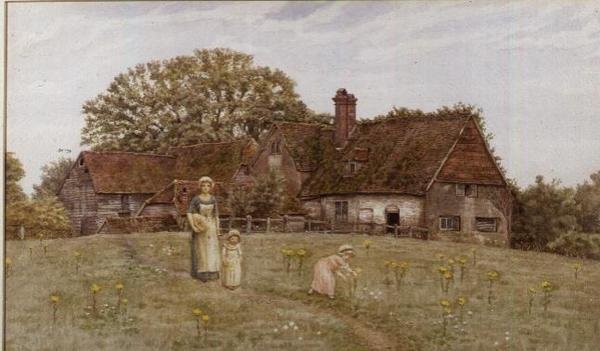 Frühlingsblumen sammeln von Kate Greenaway