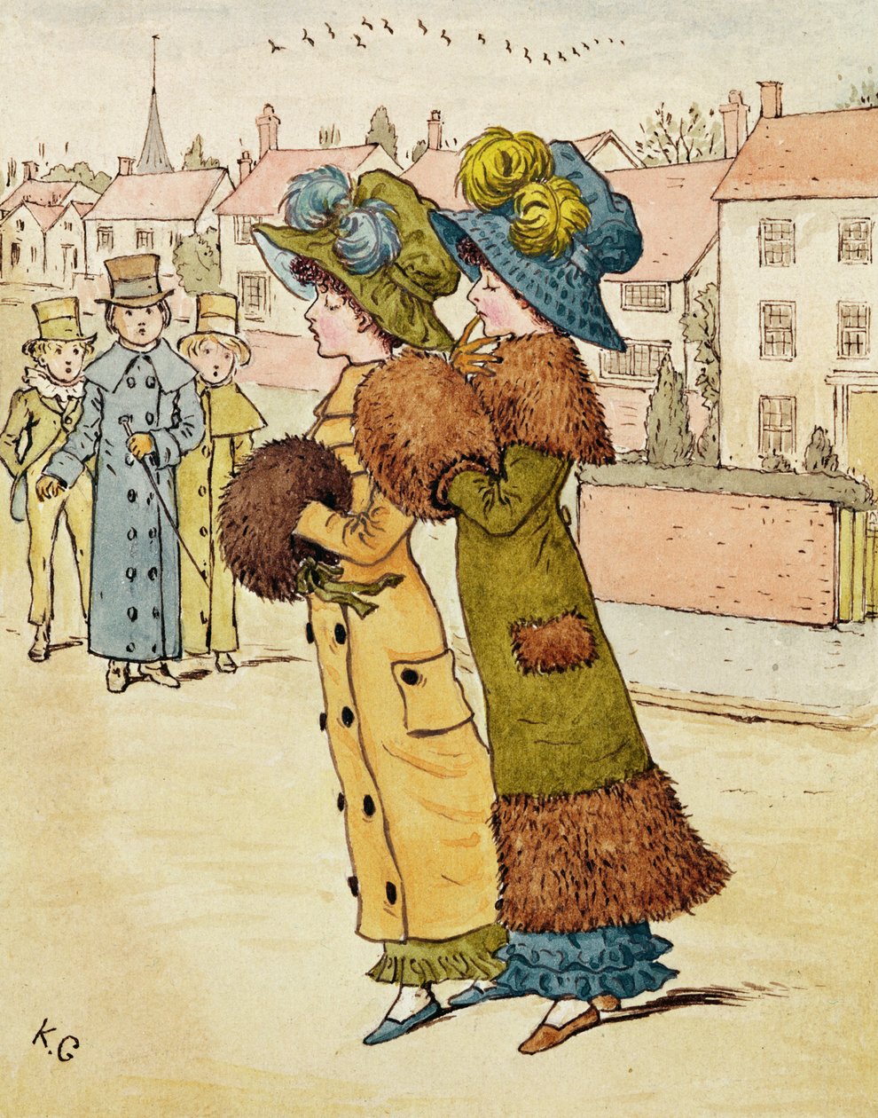 Spaziergang, 19. Jahrhundert von Kate Greenaway