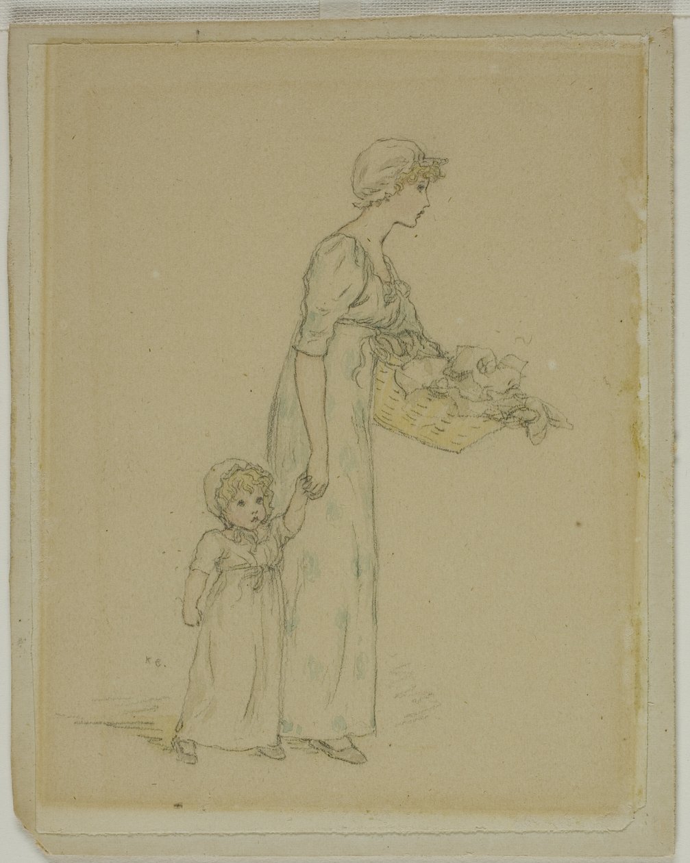 Frau mit Kind von Kate Greenaway