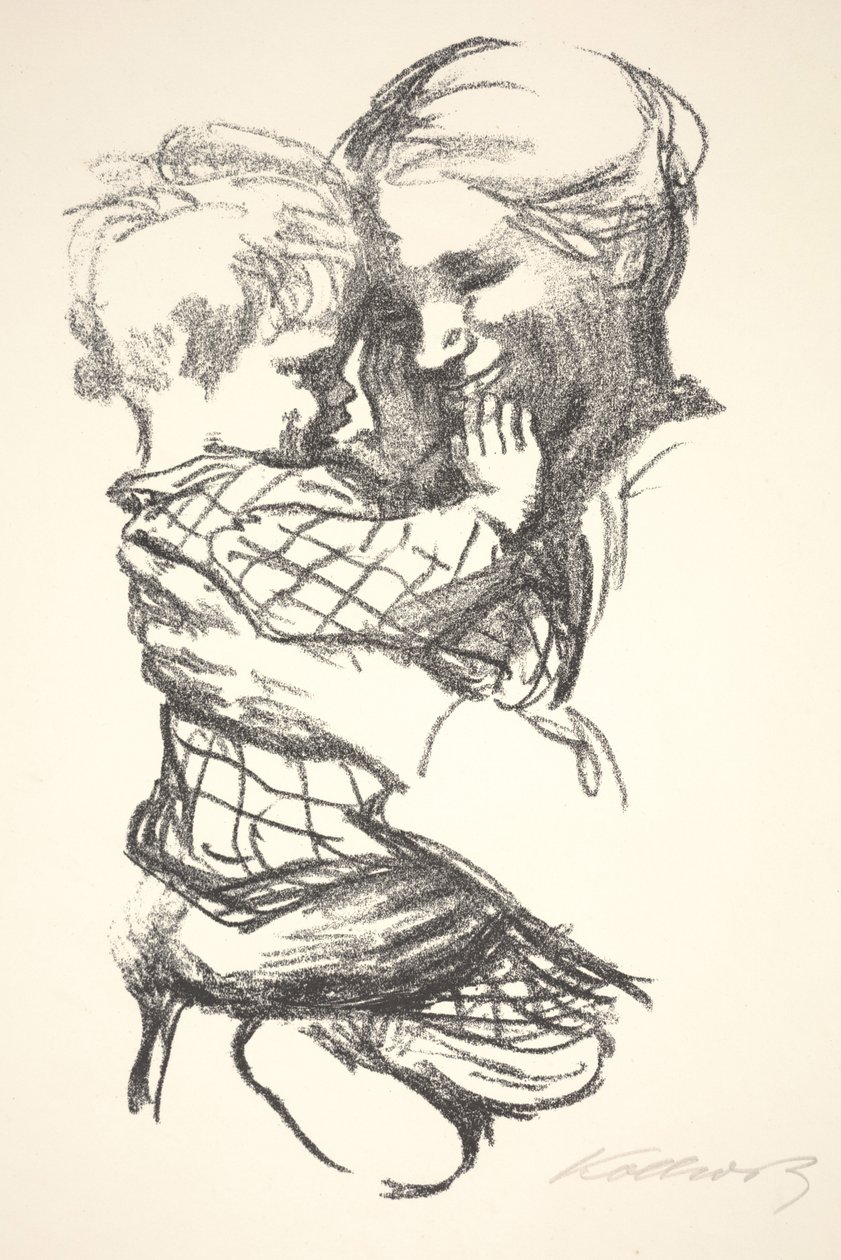 Mutter mit Kind in ihren Armen von Käthe Kollwitz