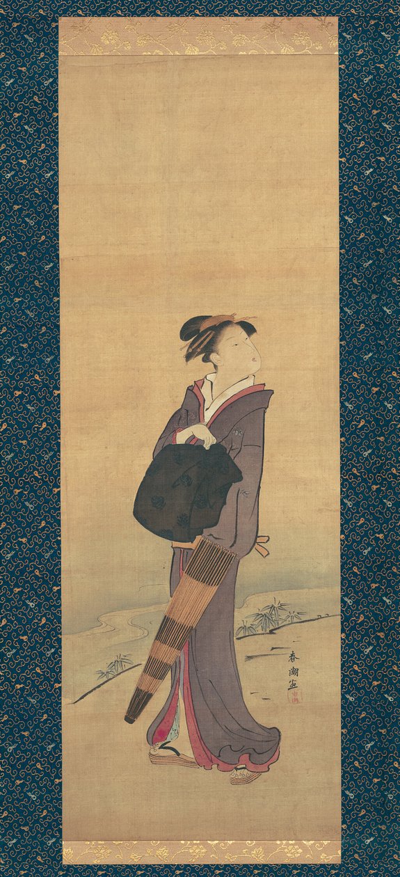 Mädchen am Flussufer von Katsukawa Shuncho