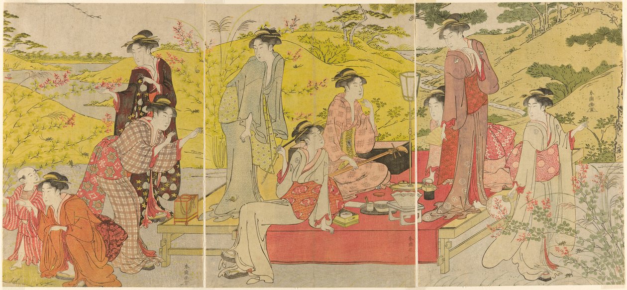 Picknick-Party in Hagidera von Katsukawa Shuncho
