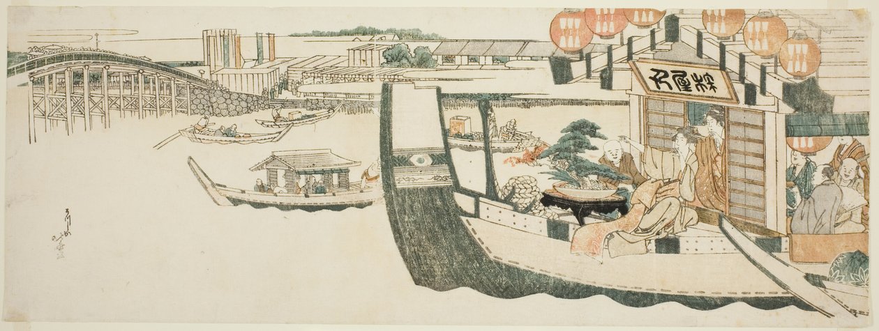 Bootspartien auf dem Sumida-Fluss von Katsushika Hokusai