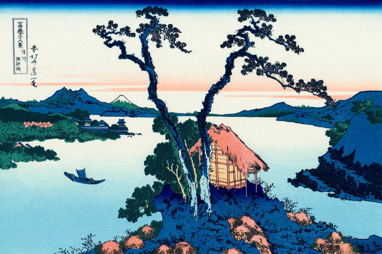 Der Suwa-See in der Provinz Shinano, 1830-1833 von Katsushika Hokusai