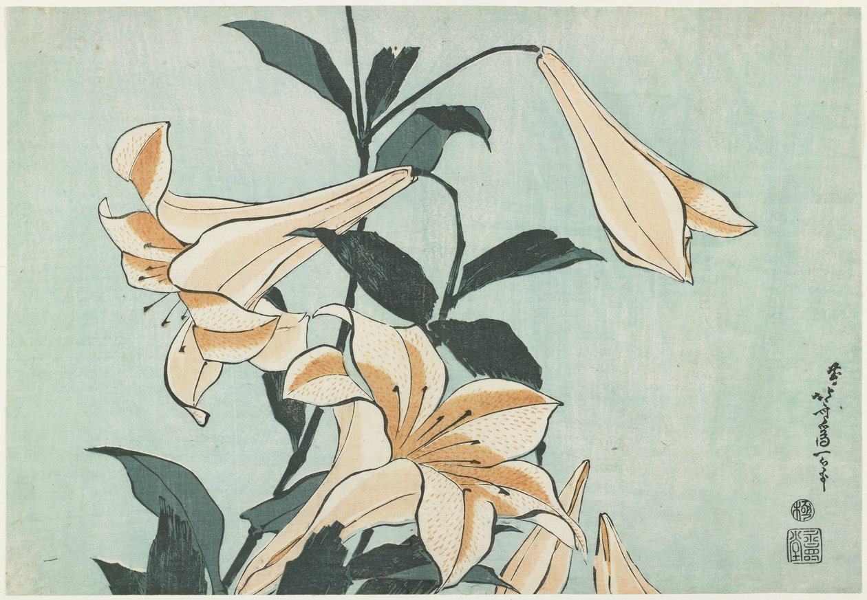 Lilien, ca. 1832 von Katsushika Hokusai
