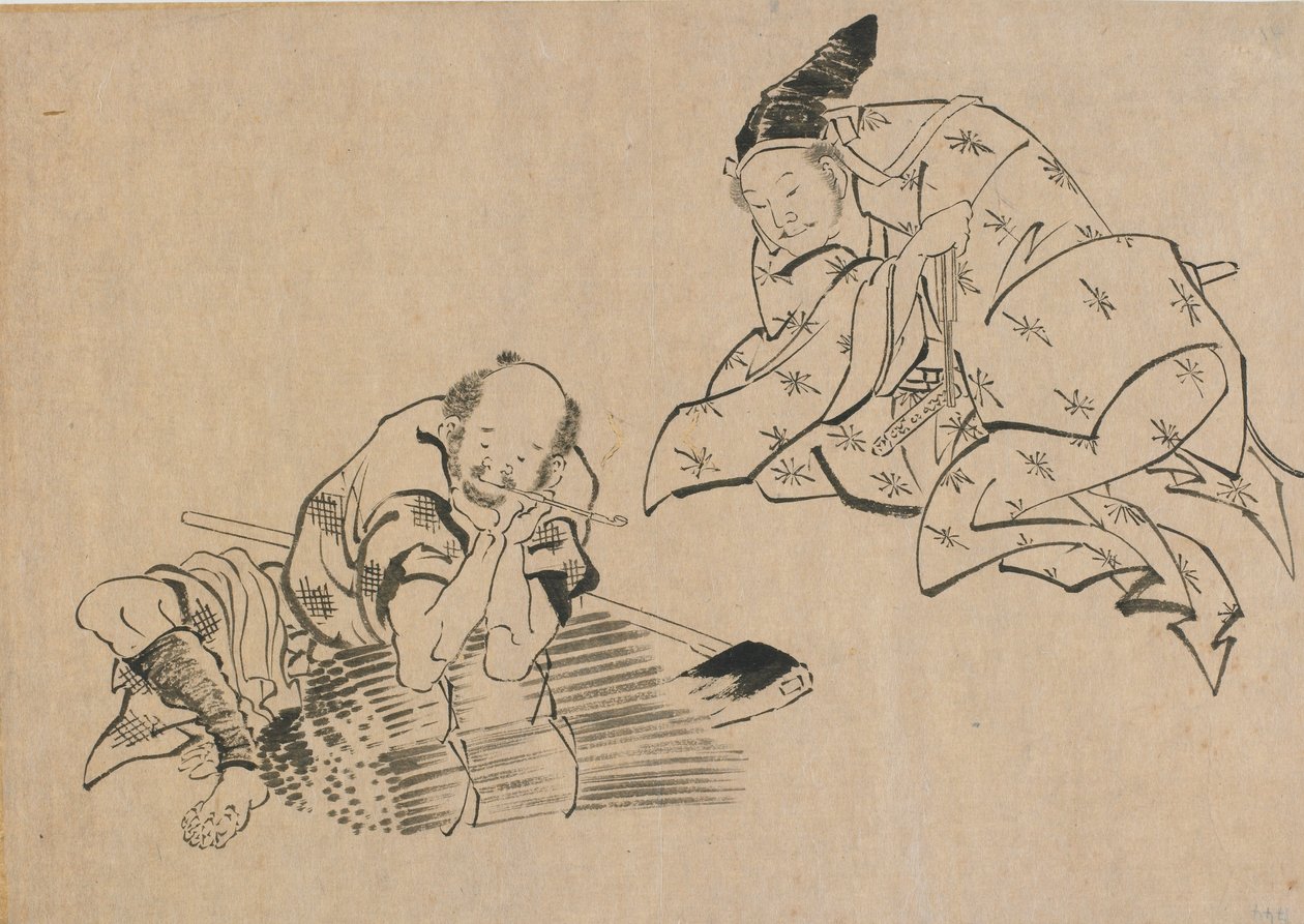 Bauer und Adliger, spätes 18. - frühes 19. Jahrhundert von Katsushika Hokusai