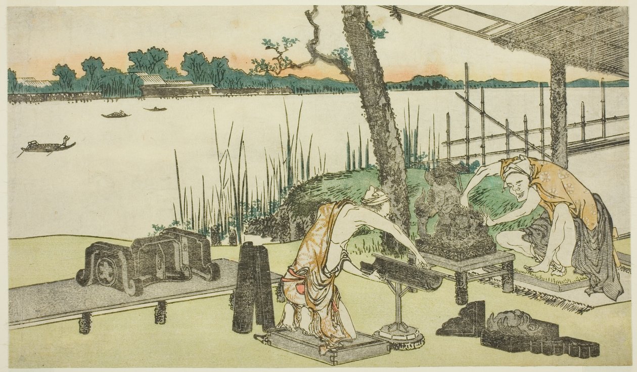 Töpfer bei der Arbeit - Imado von Katsushika Hokusai