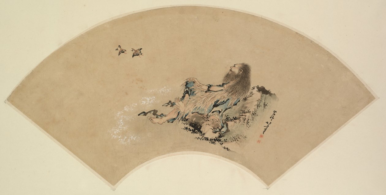 Risshi am Meer beobachtet Vögel von Katsushika Hokusai