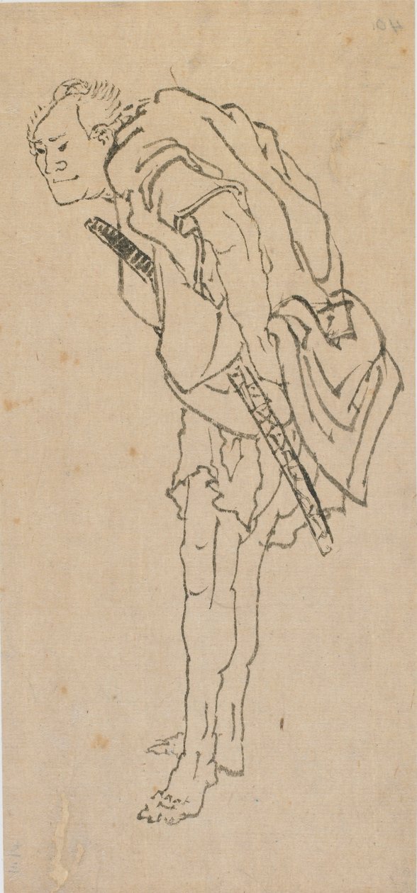 Stehender Mann von Katsushika Hokusai