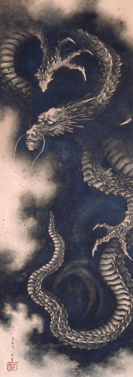 Der Drache unter den Wolken, 1849 von Katsushika Hokusai