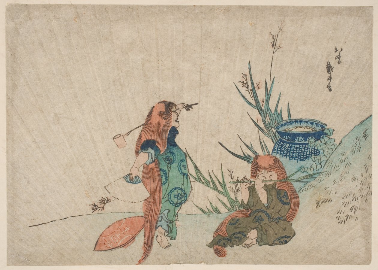 Zwei Shōjō von Katsushika Hokusai