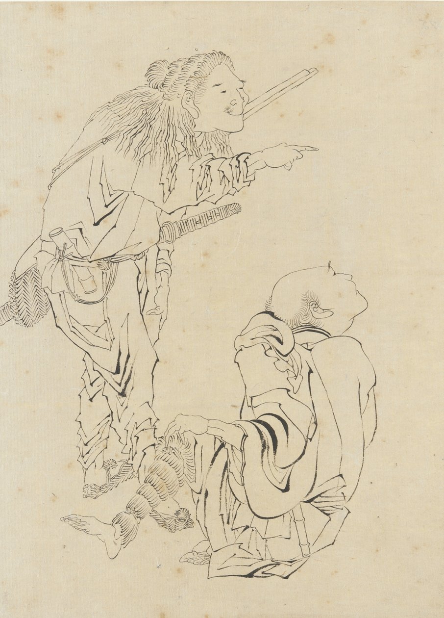 Zwei Jäger, Edo-Periode von Katsushika Hokusai