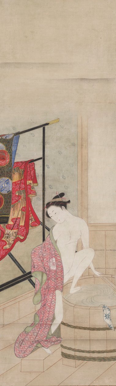 Dame beim Bad von Kawamata Tsunemasa