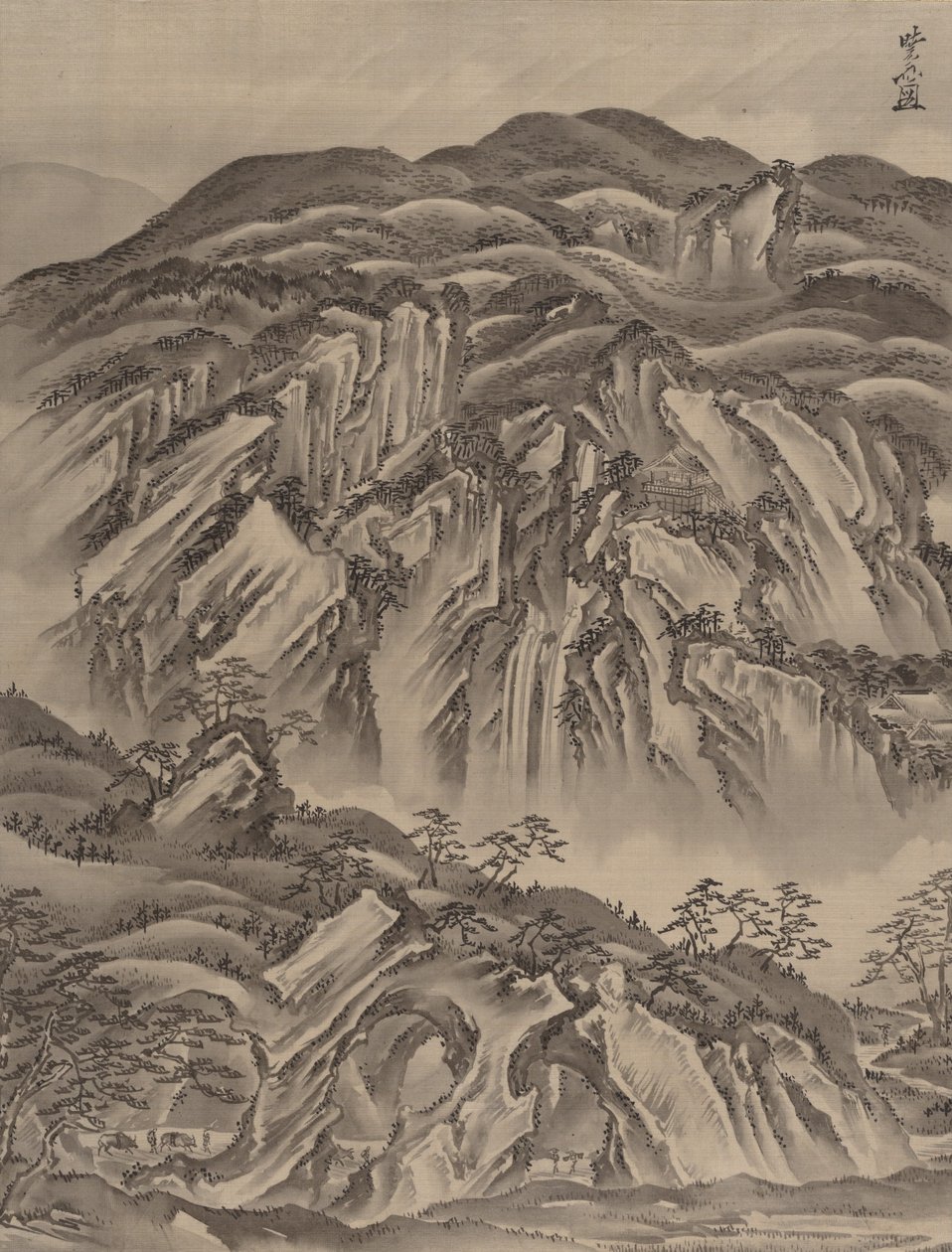 Felsige Landschaft, ca. 1887 von Kawanabe Kyosai