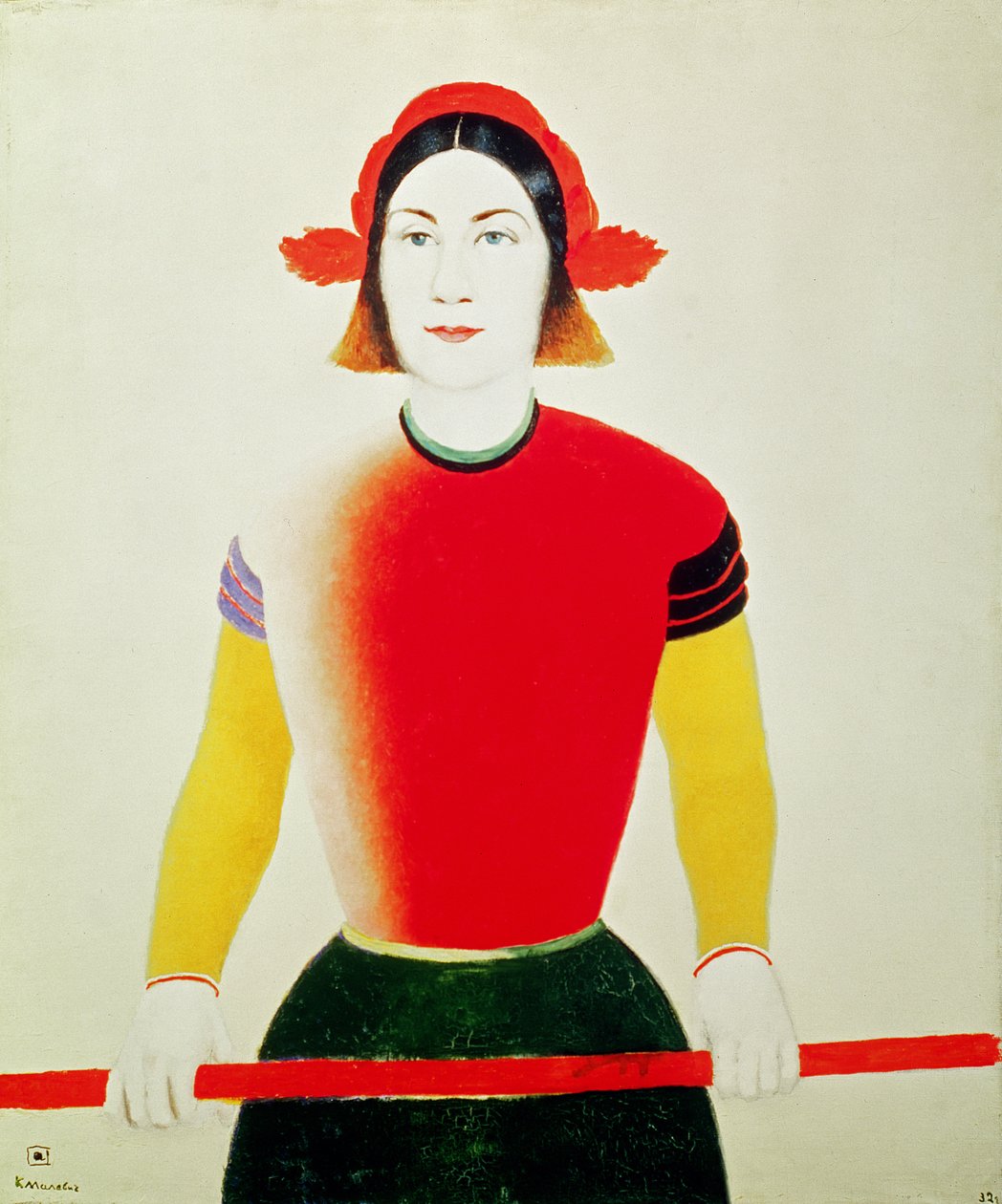 Mädchen mit Stange von Kazimir Severinovich Malevich