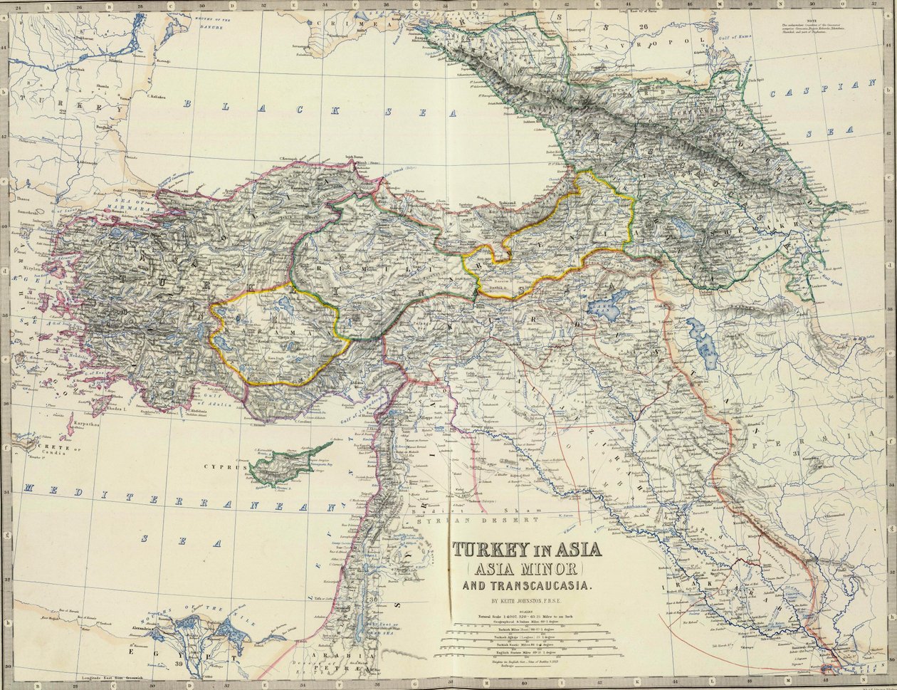 Türkei in Asien, Kleinasien und Transkaukasien. von Alexander Keith Johnston