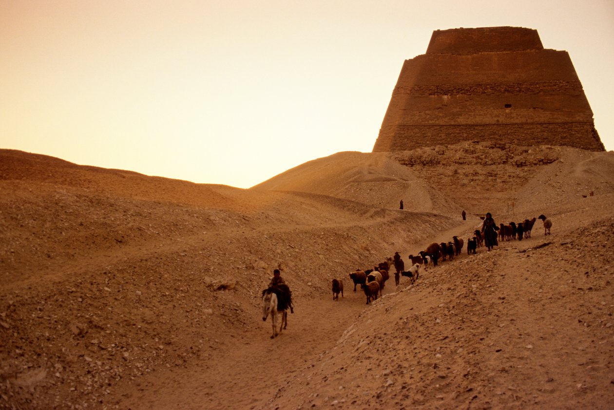 Pyramide von Meidum, Ägyptens Altes Reich; Hirten; Ägypten von Kenneth Garrett
