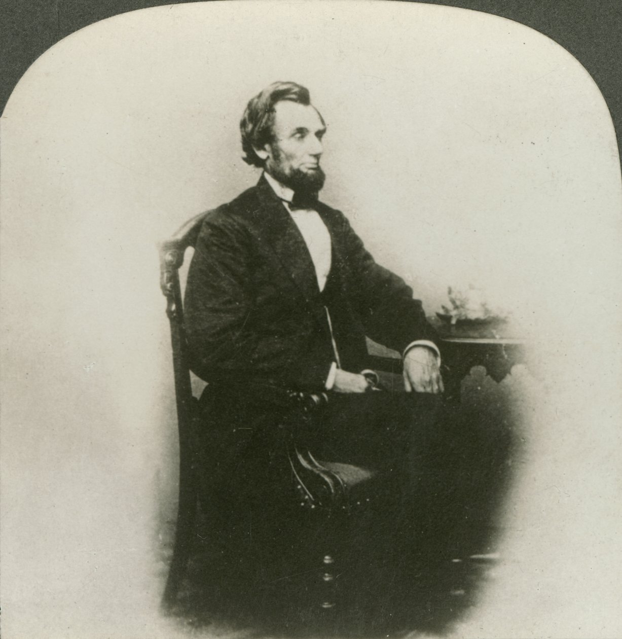 Ein seltenes altes dreidimensionales Porträt von Abraham Lincoln (1809-65) von Keystone View Company