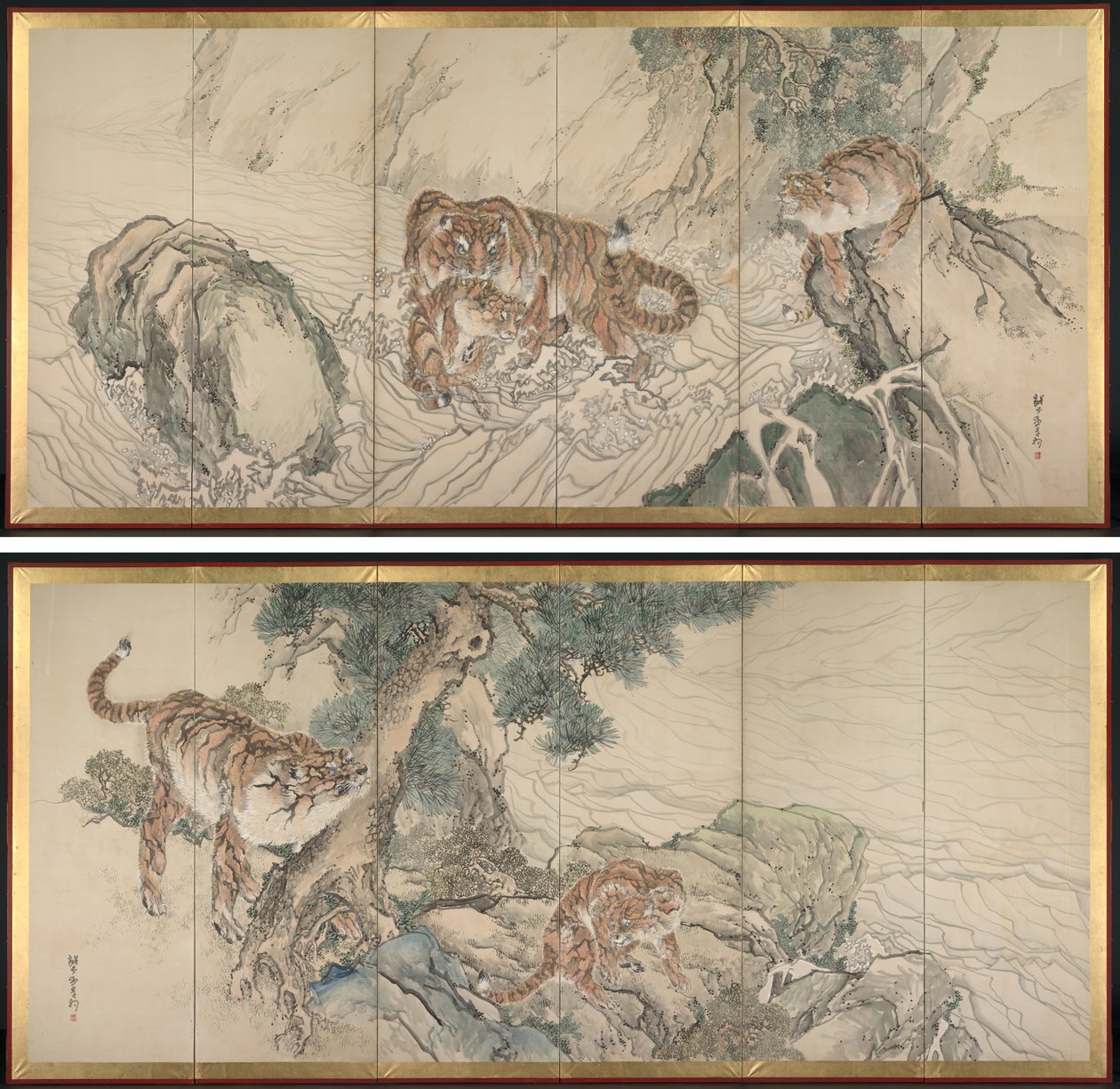 Tigerfamilie von Kishi Ganku