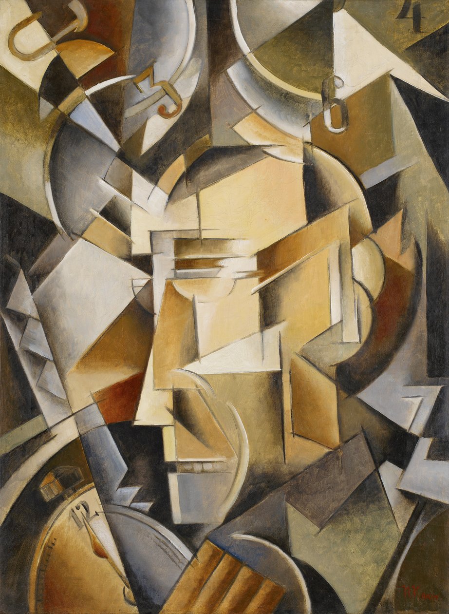 Der Uhrmacher, ca. 1914 von Ivan Vassilyevich Klyun