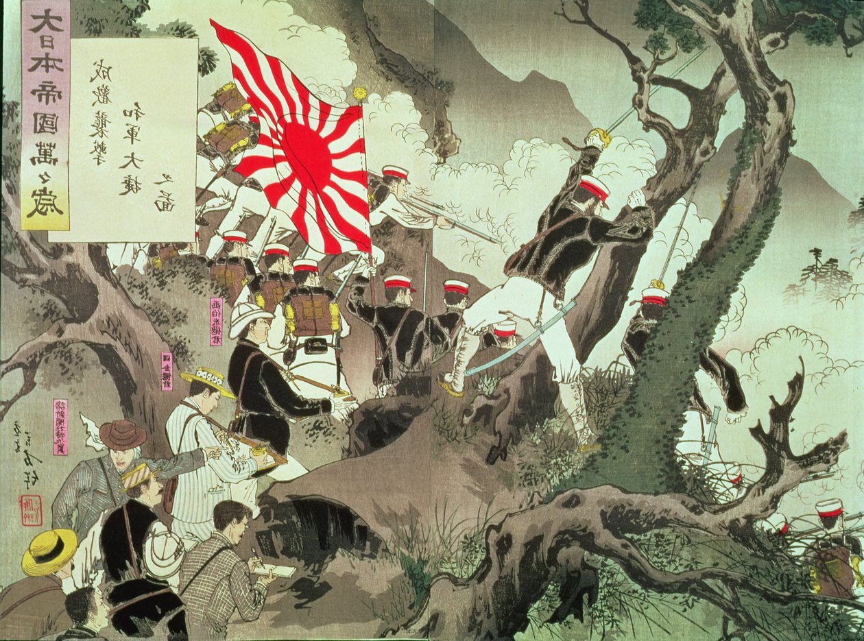 Szene aus dem Chinesisch-Japanischen Krieg in Korea von Kobayashi Kiyochika